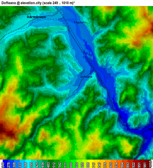 Zoom OUT 2x Dofteana, Romania elevation map