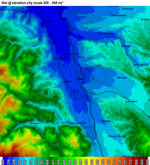 Zoom OUT 2x Ștei, Romania elevation map