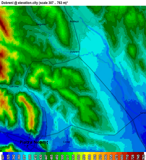 Zoom OUT 2x Dobreni, Romania elevation map