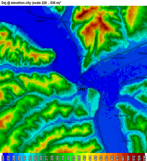 Zoom OUT 2x Dej, Romania elevation map