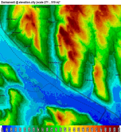 Zoom OUT 2x Dărmăneşti, Romania elevation map