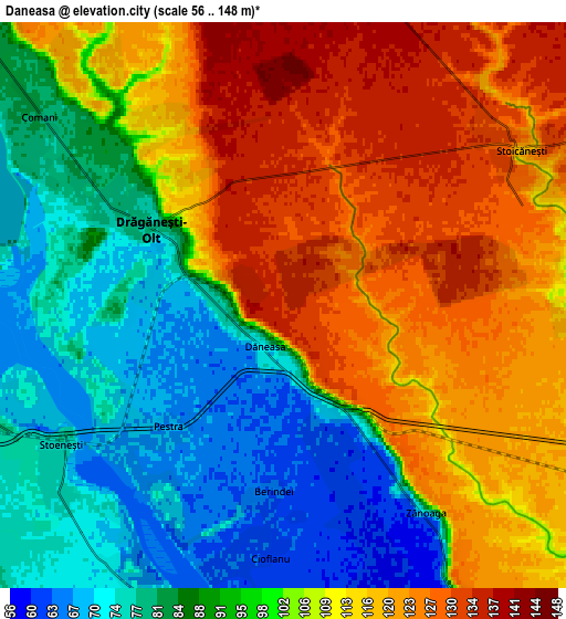 Zoom OUT 2x Dăneasa, Romania elevation map