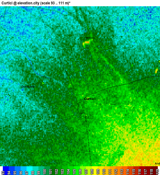 Zoom OUT 2x Curtici, Romania elevation map