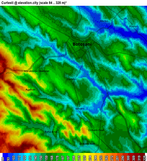 Zoom OUT 2x Curteşti, Romania elevation map