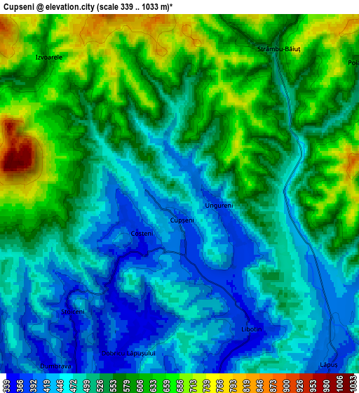 Zoom OUT 2x Cupşeni, Romania elevation map