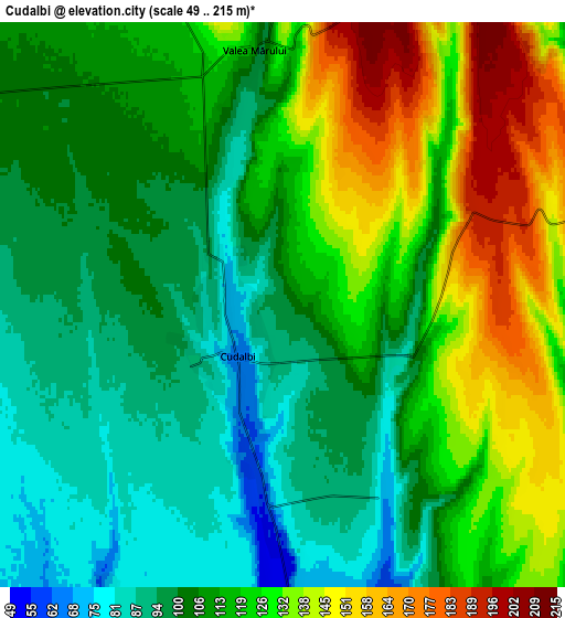 Zoom OUT 2x Cudalbi, Romania elevation map