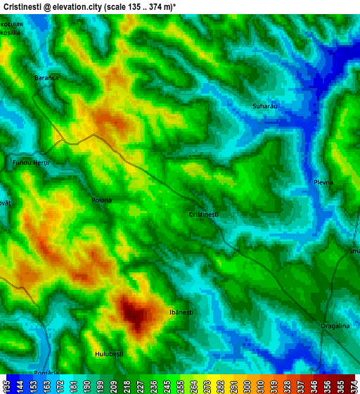 Zoom OUT 2x Cristineşti, Romania elevation map