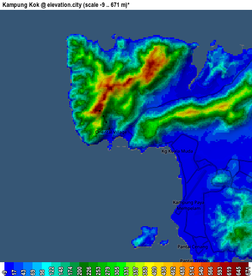 Zoom OUT 2x Kampung Kok, Malaysia elevation map