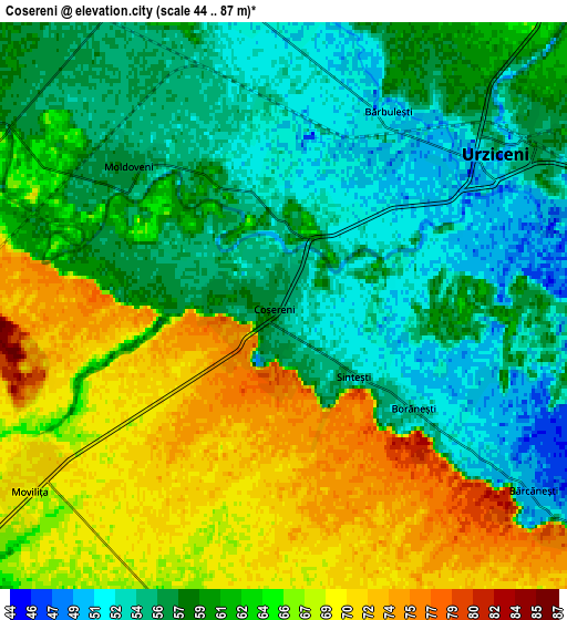 Zoom OUT 2x Coşereni, Romania elevation map