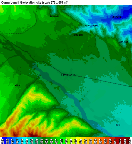 Zoom OUT 2x Cornu Luncii, Romania elevation map