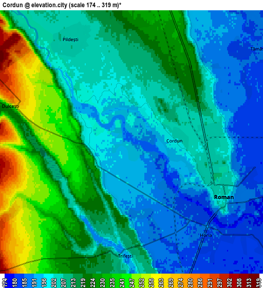 Zoom OUT 2x Cordun, Romania elevation map