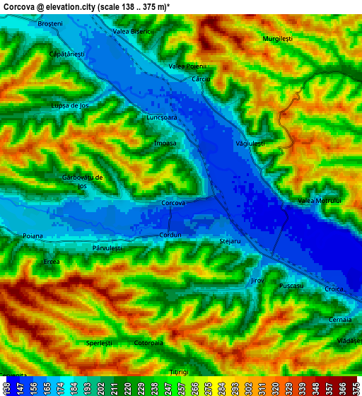 Zoom OUT 2x Corcova, Romania elevation map
