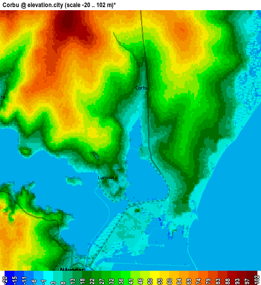 Zoom OUT 2x Corbu, Romania elevation map