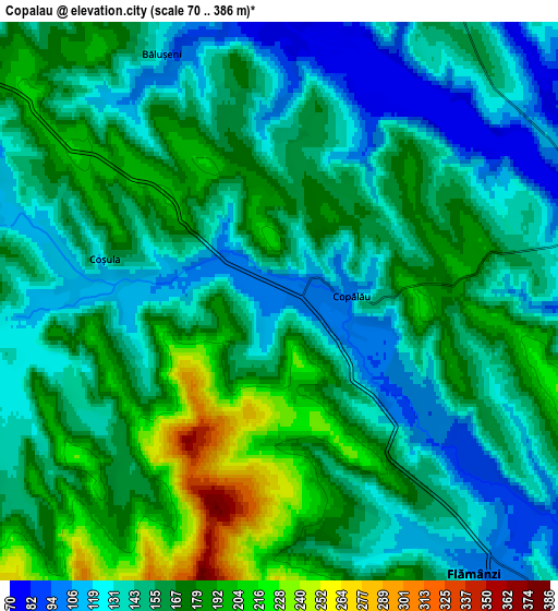 Zoom OUT 2x Copălău, Romania elevation map