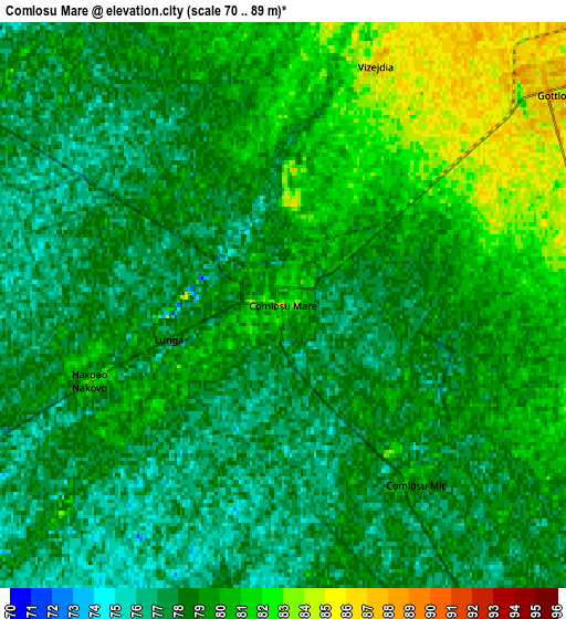 Zoom OUT 2x Comloşu Mare, Romania elevation map