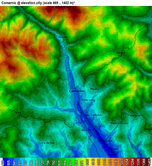 Zoom OUT 2x Comarnic, Romania elevation map