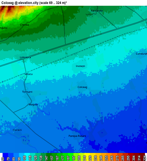 Zoom OUT 2x Colceag, Romania elevation map