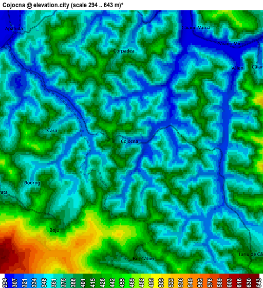 Zoom OUT 2x Cojocna, Romania elevation map