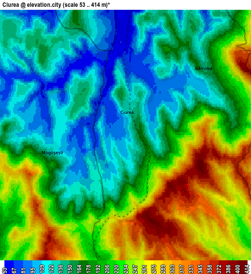 Zoom OUT 2x Ciurea, Romania elevation map