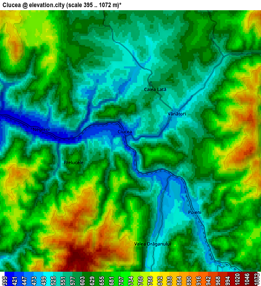 Zoom OUT 2x Ciucea, Romania elevation map