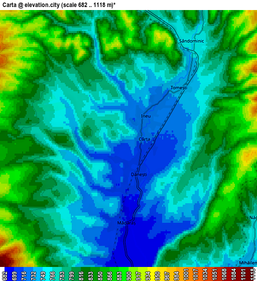 Zoom OUT 2x Cârţa, Romania elevation map