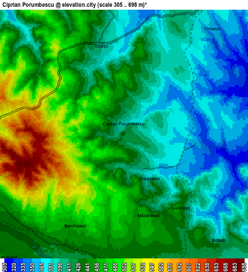 Zoom OUT 2x Ciprian Porumbescu, Romania elevation map