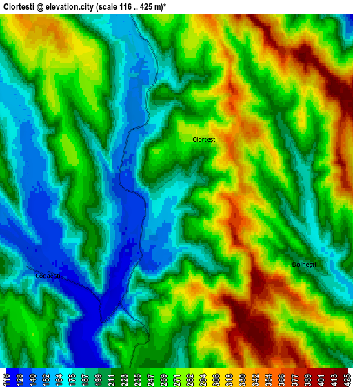 Zoom OUT 2x Ciorteşti, Romania elevation map