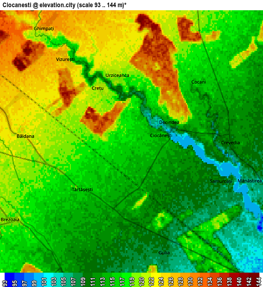 Zoom OUT 2x Ciocăneşti, Romania elevation map