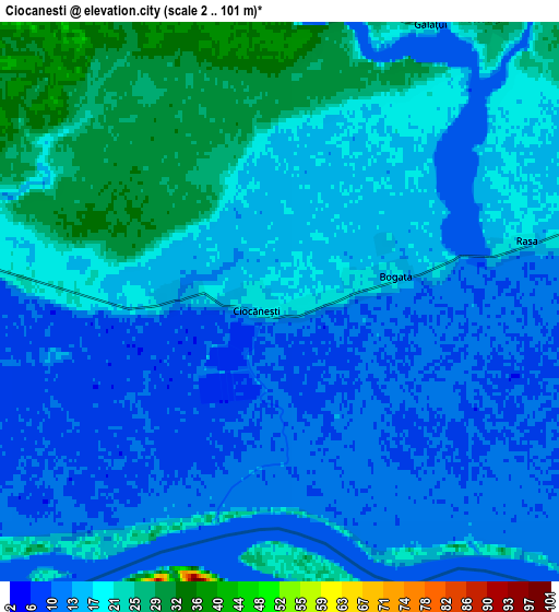 Zoom OUT 2x Ciocăneşti, Romania elevation map