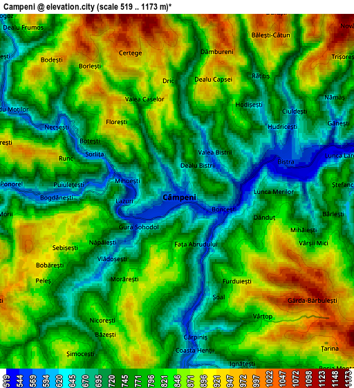 Zoom OUT 2x Câmpeni, Romania elevation map