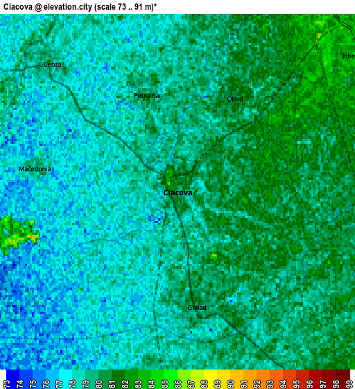 Zoom OUT 2x Ciacova, Romania elevation map