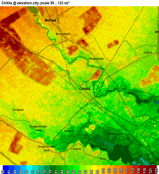 Zoom OUT 2x Chitila, Romania elevation map