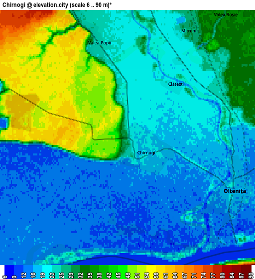 Zoom OUT 2x Chirnogi, Romania elevation map