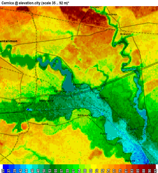 Zoom OUT 2x Cernica, Romania elevation map