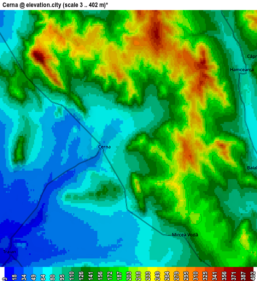 Zoom OUT 2x Cerna, Romania elevation map