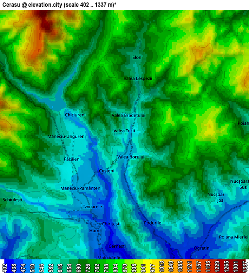 Zoom OUT 2x Ceraşu, Romania elevation map