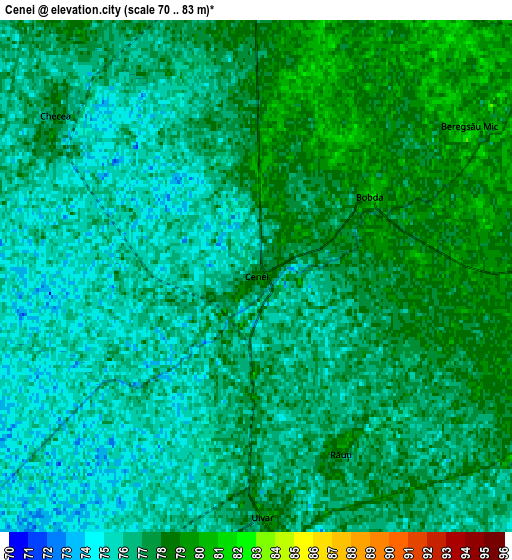 Zoom OUT 2x Cenei, Romania elevation map