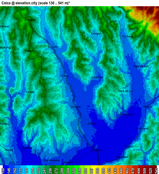 Zoom OUT 2x Ceica, Romania elevation map