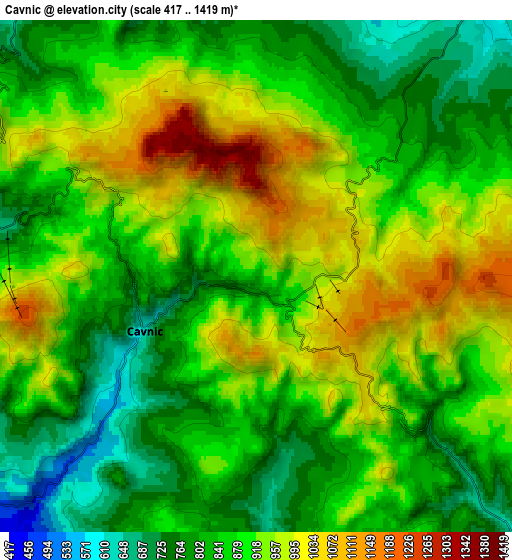 Zoom OUT 2x Cavnic, Romania elevation map
