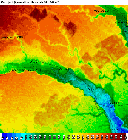 Zoom OUT 2x Cartojani, Romania elevation map