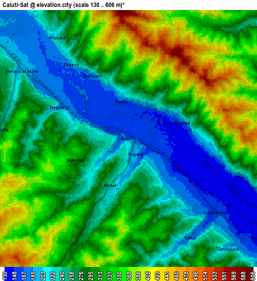 Zoom OUT 2x Căiuţi-Sat, Romania elevation map