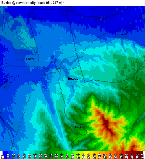 Zoom OUT 2x Buziaş, Romania elevation map