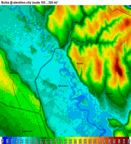 Zoom OUT 2x Butea, Romania elevation map