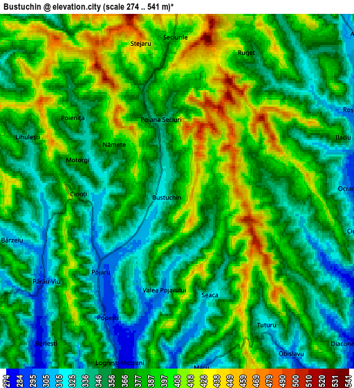 Zoom OUT 2x Bustuchin, Romania elevation map