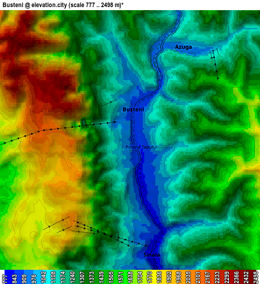 Zoom OUT 2x Buşteni, Romania elevation map