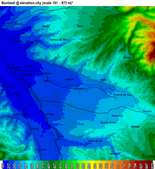 Zoom OUT 2x Bunteşti, Romania elevation map