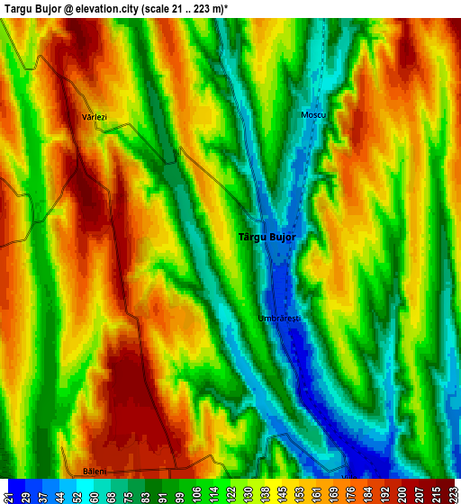 Zoom OUT 2x Târgu Bujor, Romania elevation map