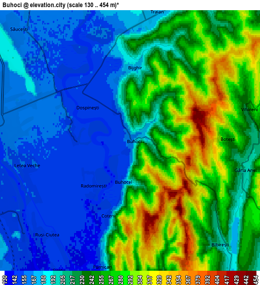 Zoom OUT 2x Buhoci, Romania elevation map