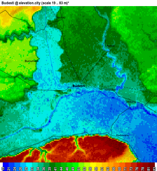 Zoom OUT 2x Budeşti, Romania elevation map