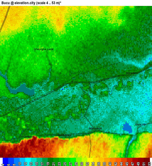 Zoom OUT 2x Bucu, Romania elevation map